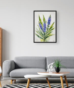 Viper's bugloss Watercolour Botanical Art Print - Echium Vulgare Minimalist Framed Plant Wall Art 16 Viper's bugloss Watercolour Botanical Art Print - Echium Vulgare Minimalist Framed Plant Wall Art - Image 3
