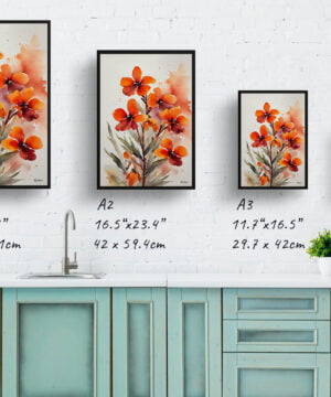 Wallflower Watercolour Botanical Art Print - Erysimum Winter Orchid Minimalist Framed Plant Wall Art 17 Wallflower Watercolour Botanical Art Print - Erysimum Winter Orchid Minimalist Framed Plant Wall Art - Image 4