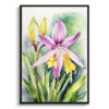 Erythronium Fawn lily Watercolour Botanical Art Print - Dogtooth Violet Framed Plant Wall Art 2 watercolour botanical print flowers erythronium pagoda front view