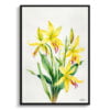 Erythronium Fawn lily Watercolour Botanical Art Print - Dogtooth Violet Minimalist Framed Plant Wall Art 2 watercolour botanical print flowers erythronium pagoda minimalist front view