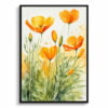 Californica Poppy Watercolour Botanical Art Print - Eschscholzia Framed Plant Wall Art 2 watercolour botanical print flowers eschscholzia californica front view