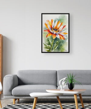 Gazania Watercolour Botanical Art Print - African Daisy Treasure Flower Framed Plant Wall Art 16 Gazania Watercolour Botanical Art Print - African Daisy Treasure Flower Framed Plant Wall Art - Image 3
