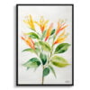 Honeysuckle Watercolour Botanical Art Print - Trumpet Flower Minimalist Framed Plant Wall Art 2 watercolour botanical print flowers honeysuckle minimalist front view