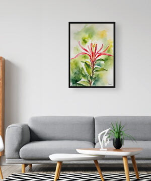 Honeysuckle Watercolour Botanical Art Print - Trumpet Flower Framed Plant Wall Art 16 Honeysuckle Watercolour Botanical Art Print - Trumpet Flower Framed Plant Wall Art - Image 3