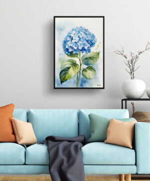 Hortensia Watercolour Botanical Art Print - Hydrangea Framed Plant Wall Art 15 Hortensia Watercolour Botanical Art Print - Hydrangea Framed Plant Wall Art - Image 2