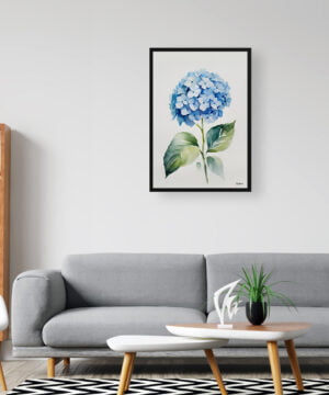 Hortensia Watercolour Botanical Art Print - Hydrangea Minimalist Framed Plant Wall Art 16 Hortensia Watercolour Botanical Art Print - Hydrangea Minimalist Framed Plant Wall Art - Image 3