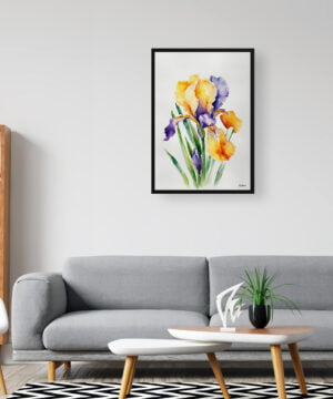 Fleur-de-lis Watercolour Botanical Art Print - Iris Minimalist Framed Plant Wall Art 16 Fleur-de-lis Watercolour Botanical Art Print - Iris Minimalist Framed Plant Wall Art - Image 3
