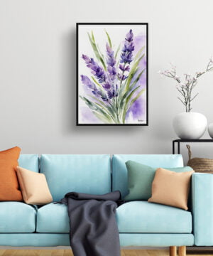 English Lavender Watercolour Botanical Art Print - Framed Plant Wall Art 15 English Lavender Watercolour Botanical Art Print - Framed Plant Wall Art - Image 2