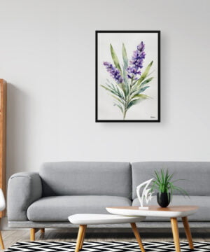 English Lavender Watercolour Botanical Art Print - Minimalist Framed Plant Wall Art 16 English Lavender Watercolour Botanical Art Print - Minimalist Framed Plant Wall Art - Image 3