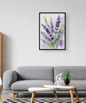English Lavender Watercolour Botanical Art Print - Framed Plant Wall Art 16 English Lavender Watercolour Botanical Art Print - Framed Plant Wall Art - Image 3