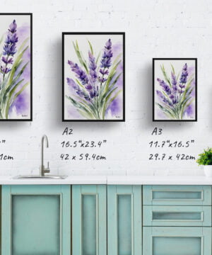 English Lavender Watercolour Botanical Art Print - Framed Plant Wall Art 17 English Lavender Watercolour Botanical Art Print - Framed Plant Wall Art - Image 4
