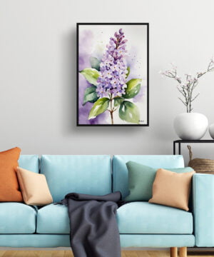French Lilac Watercolour Botanical Art Print - Framed Plant Wall Art 15 French Lilac Watercolour Botanical Art Print - Framed Plant Wall Art - Image 2