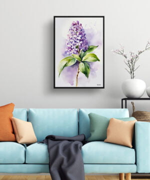 French Lilac Watercolour Botanical Art Print - Minimalist Framed Plant Wall Art 15 French Lilac Watercolour Botanical Art Print - Minimalist Framed Plant Wall Art - Image 2