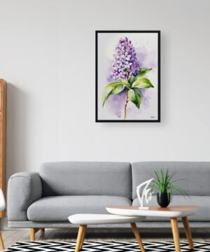 French Lilac Watercolour Botanical Art Print - Minimalist Framed Plant Wall Art 16 French Lilac Watercolour Botanical Art Print - Minimalist Framed Plant Wall Art - Image 3