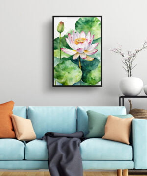 Lotus flower Watercolour Botanical Art Print - Sacred Framed Plant Wall Art 15 Lotus flower Watercolour Botanical Art Print - Sacred Framed Plant Wall Art - Image 2