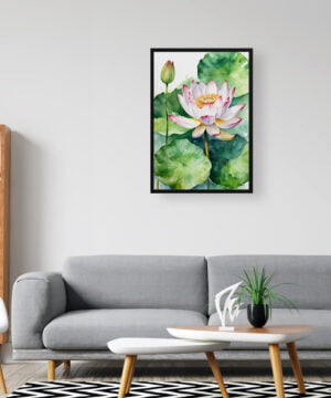 Lotus flower Watercolour Botanical Art Print - Sacred Framed Plant Wall Art 16 Lotus flower Watercolour Botanical Art Print - Sacred Framed Plant Wall Art - Image 3