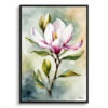 Evergreen Bull Bay Magnolia Watercolour Botanical Art Print - Framed Plant Wall Art 2 watercolour botanical print flowers magnolia front view