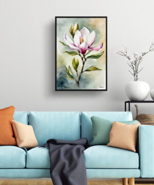 Evergreen Bull Bay Magnolia Watercolour Botanical Art Print - Framed Plant Wall Art 15 Evergreen Bull Bay Magnolia Watercolour Botanical Art Print - Framed Plant Wall Art - Image 2