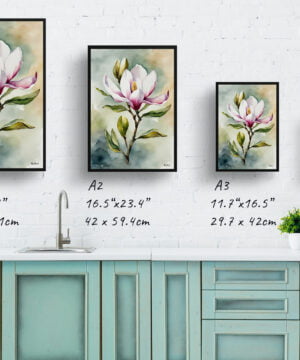 Evergreen Bull Bay Magnolia Watercolour Botanical Art Print - Framed Plant Wall Art 17 Evergreen Bull Bay Magnolia Watercolour Botanical Art Print - Framed Plant Wall Art - Image 4