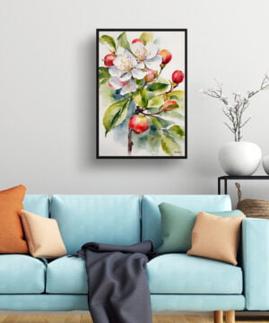 Howgate Wonder Apple Watercolour Botanical Art Print - Malus Domestica Framed Plant Wall Art 15 Howgate Wonder Apple Watercolour Botanical Art Print - Malus Domestica Framed Plant Wall Art - Image 2