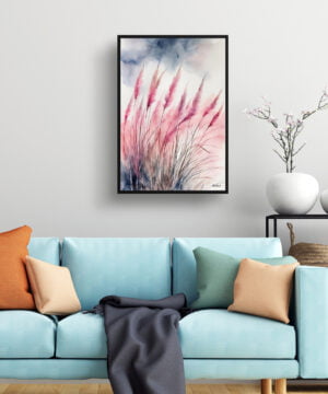 Hairawn Muhly Watercolour Botanical Art Print - Muhlenbergia capillaris Framed Plant Wall Art 15 Hairawn Muhly Watercolour Botanical Art Print - Muhlenbergia capillaris Framed Plant Wall Art - Image 2