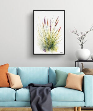Hairawn Muhly Watercolour Botanical Art Print - Muhlenbergia capillaris Minimalist Framed Plant Wall Art 15 Hairawn Muhly Watercolour Botanical Art Print - Muhlenbergia capillaris Minimalist Framed Plant Wall Art - Image 2
