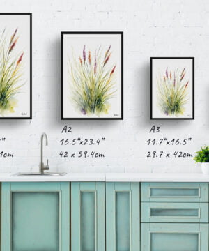 Hairawn Muhly Watercolour Botanical Art Print - Muhlenbergia capillaris Minimalist Framed Plant Wall Art 17 Hairawn Muhly Watercolour Botanical Art Print - Muhlenbergia capillaris Minimalist Framed Plant Wall Art - Image 4