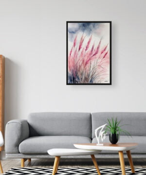 Hairawn Muhly Watercolour Botanical Art Print - Muhlenbergia capillaris Framed Plant Wall Art 16 Hairawn Muhly Watercolour Botanical Art Print - Muhlenbergia capillaris Framed Plant Wall Art - Image 3