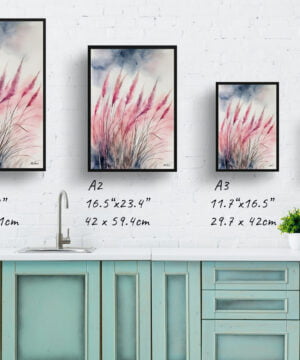 Hairawn Muhly Watercolour Botanical Art Print - Muhlenbergia capillaris Framed Plant Wall Art 17 Hairawn Muhly Watercolour Botanical Art Print - Muhlenbergia capillaris Framed Plant Wall Art - Image 4