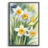 Daffodil Watercolour Botanical Art Print - Narcissus Hawera Framed Plant Wall Art 1 watercolour botanical print flowers narcissus hawera front view