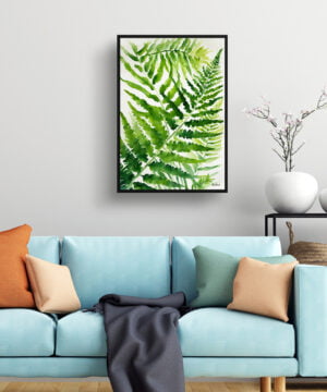 Sensitive Fern Watercolour Botanical Art Print - Onoclea Sensibilis Framed Plant Wall Art 15 Sensitive Fern Watercolour Botanical Art Print - Onoclea Sensibilis Framed Plant Wall Art - Image 2