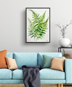 Sensitive Fern Watercolour Botanical Art Print - Onoclea Sensibilis Minimalist Framed Plant Wall Art 15 Sensitive Fern Watercolour Botanical Art Print - Onoclea Sensibilis Minimalist Framed Plant Wall Art - Image 2