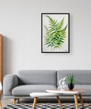 Sensitive Fern Watercolour Botanical Art Print - Onoclea Sensibilis Minimalist Framed Plant Wall Art 16 Sensitive Fern Watercolour Botanical Art Print - Onoclea Sensibilis Minimalist Framed Plant Wall Art - Image 3