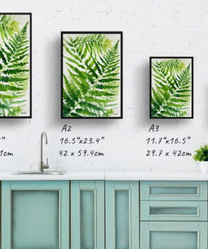Sensitive Fern Watercolour Botanical Art Print - Onoclea Sensibilis Framed Plant Wall Art 17 Sensitive Fern Watercolour Botanical Art Print - Onoclea Sensibilis Framed Plant Wall Art - Image 4