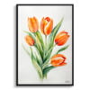 Orange tulip Watercolour Botanical Art Print - Minimalist Tulipa Framed Plant Wall Art 1 watercolour botanical print flowers orange tulip minimalist front view