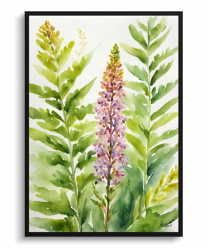 Royal fern Watercolour Botanical Art Print - Osmunda Regalis Framed Plant Wall Art