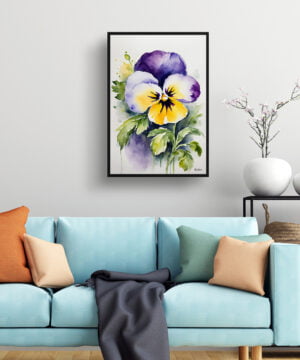 Pansy Heartsease Watercolour Botanical Art Print - Viola Framed Plant Wall Art 15 Pansy Heartsease Watercolour Botanical Art Print - Viola Framed Plant Wall Art - Image 2