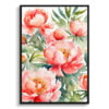 Herbaceous Watercolour Botanical Art Print - Peony Framed Plant Wall Art 2 watercolour botanical print flowers peony front view