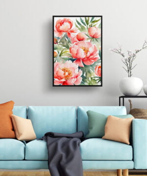 Herbaceous Watercolour Botanical Art Print - Peony Framed Plant Wall Art 15 Herbaceous Watercolour Botanical Art Print - Peony Framed Plant Wall Art - Image 2