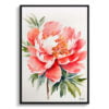 Herbaceous Watercolour Botanical Art Print - Peony Minimalist Framed Plant Wall Art 1 watercolour botanical print flowers peony minimalist front view