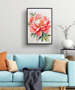 Herbaceous Watercolour Botanical Art Print - Peony Minimalist Framed Plant Wall Art 15 Herbaceous Watercolour Botanical Art Print - Peony Minimalist Framed Plant Wall Art - Image 2