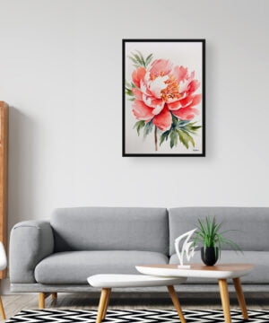 Herbaceous Watercolour Botanical Art Print - Peony Minimalist Framed Plant Wall Art 16 Herbaceous Watercolour Botanical Art Print - Peony Minimalist Framed Plant Wall Art - Image 3