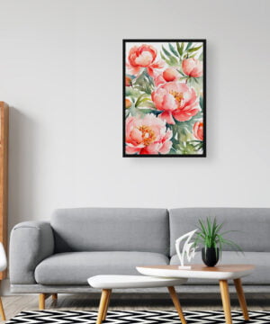 Herbaceous Watercolour Botanical Art Print - Peony Framed Plant Wall Art 16 Herbaceous Watercolour Botanical Art Print - Peony Framed Plant Wall Art - Image 3