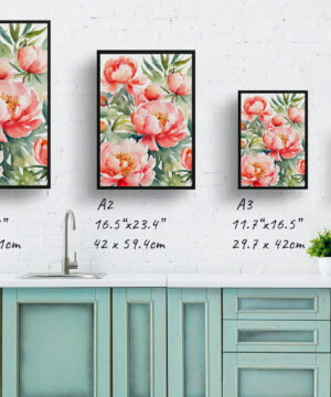 Herbaceous Watercolour Botanical Art Print - Peony Framed Plant Wall Art 17 Herbaceous Watercolour Botanical Art Print - Peony Framed Plant Wall Art - Image 4