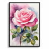 Rosa Watercolour Botanical Art Print - Pink rose Framed Plant Wall Art 1 watercolour botanical print flowers pink rose front view