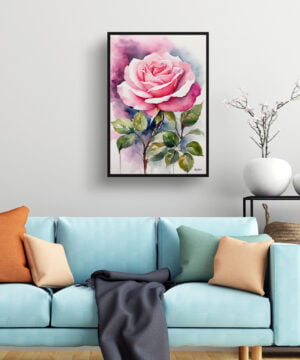 Rosa Watercolour Botanical Art Print - Pink rose Framed Plant Wall Art 15 Rosa Watercolour Botanical Art Print - Pink rose Framed Plant Wall Art - Image 2