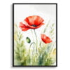 Common Flanders Watercolour Botanical Art Print - Poppy Framed Plant Wall Art 1 watercolour botanical print flowers poppy front view