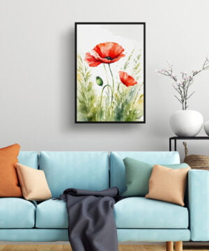 Common Flanders Watercolour Botanical Art Print - Poppy Framed Plant Wall Art 15 Common Flanders Watercolour Botanical Art Print - Poppy Framed Plant Wall Art - Image 2