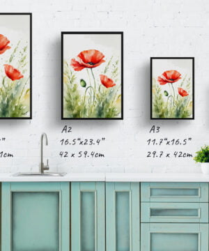 Common Flanders Watercolour Botanical Art Print - Poppy Framed Plant Wall Art 17 Common Flanders Watercolour Botanical Art Print - Poppy Framed Plant Wall Art - Image 4