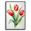 Tulipa Watercolour Botanical Art Print - Red tulip Minimalist Framed Plant Wall Art 2 watercolour botanical print flowers red tulip minimalist front view